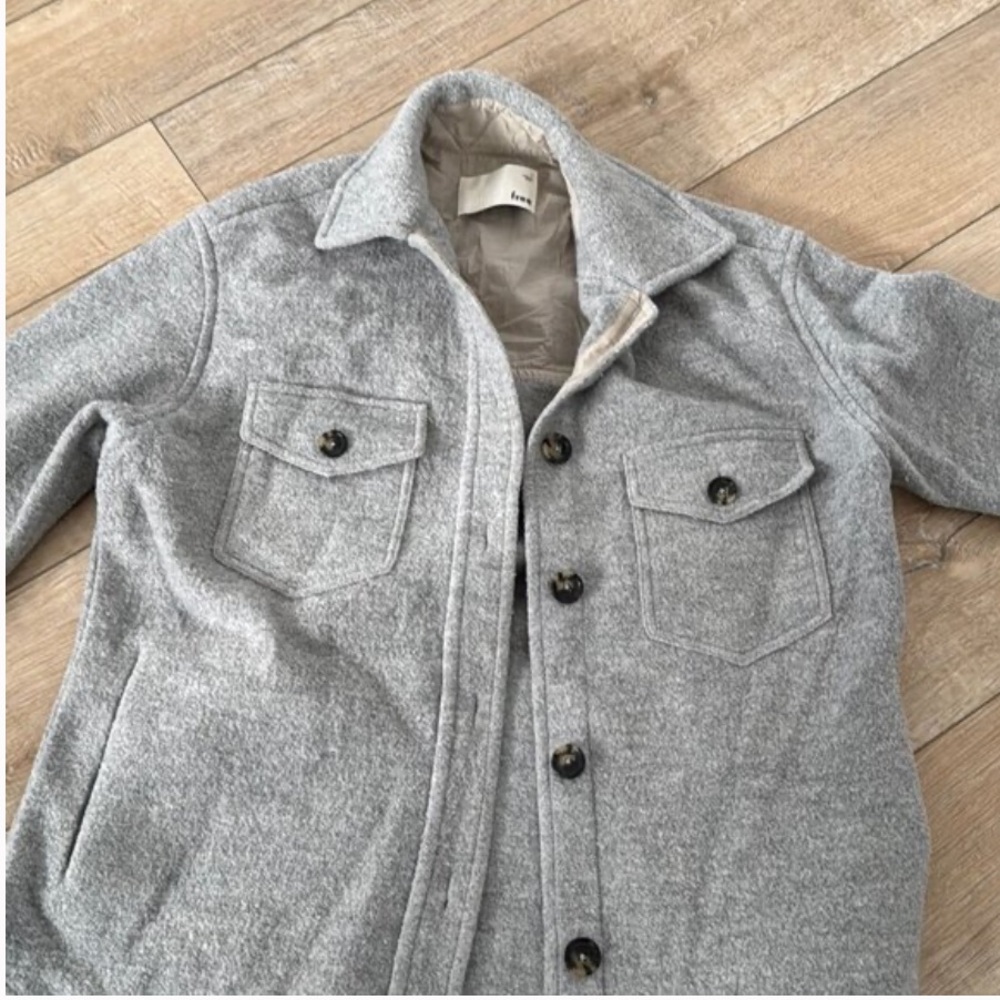 Aritzia Wilfred Ganna Shacket Heather Light Gray - Picture 3 of 3